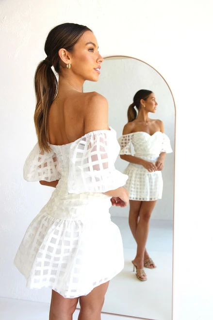 Cassidy Mini Dress WHITE - Image 3