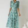 Shania Dress GREEN PAISLEY