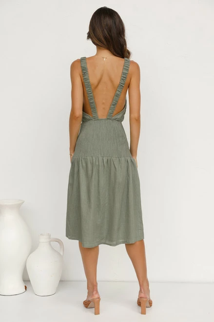 Joanne Midi Dress OLIVE - Image 9