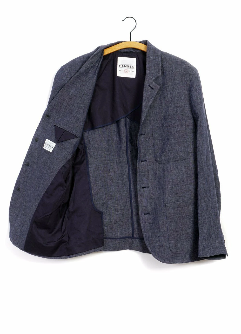 HANSEN GARMENTS ANKERĀ | Casual Four Button Blazer | Blue Delave - Image 4