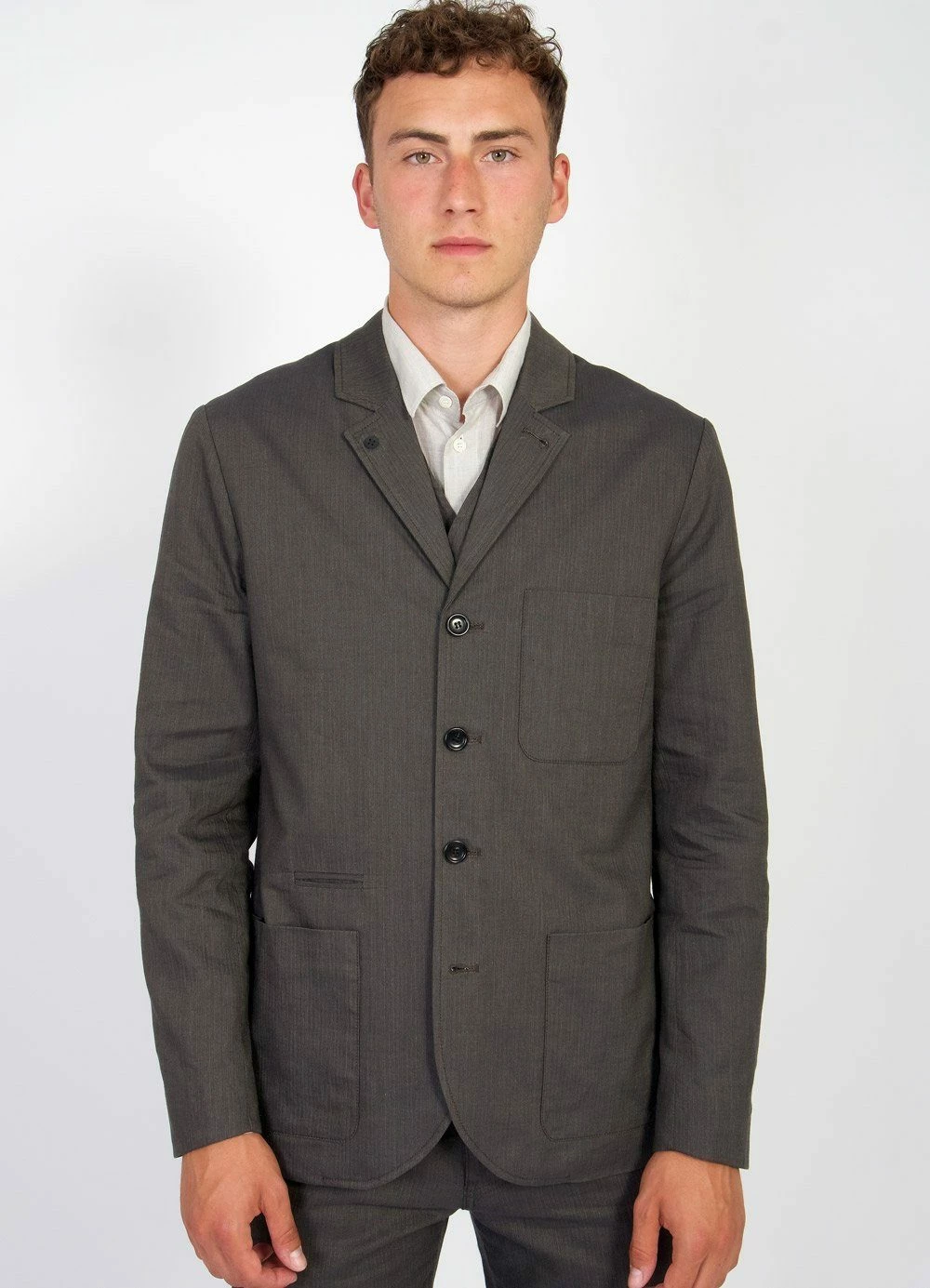 HANSEN GARMENTS ANKER | Casual Five Button Blazer | Khaki - Image 2