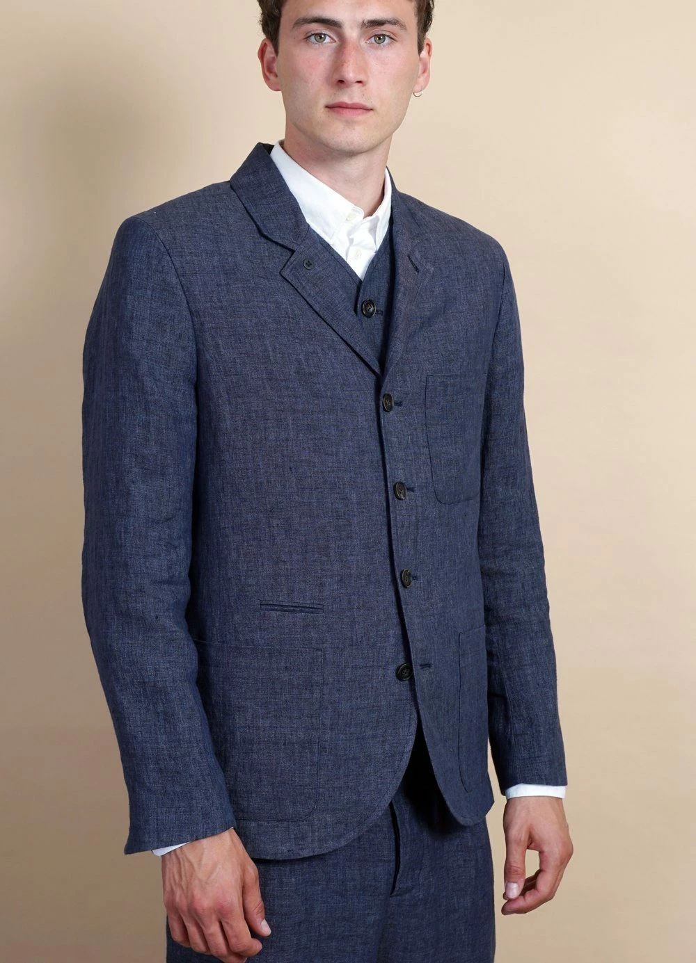 HANSEN GARMENTS ANKERĀ | Casual Four Button Blazer | Blue Delave - Image 5
