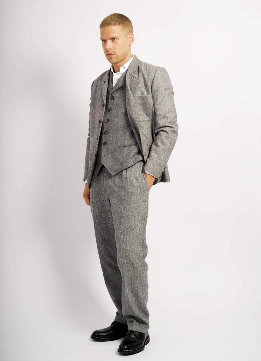 HANSEN GARMENTS ANKER | Classic Blazer | Grey Melange - Image 6