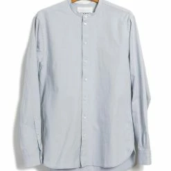 HANSEN GARMENTS ANTE | Collarless Shirt | Silver