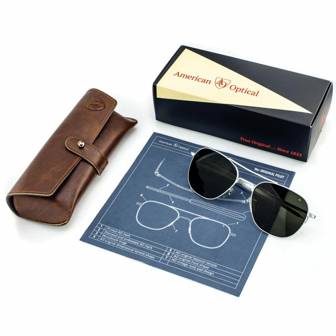 AO EYEWEAR | Original Pilot Sunglasses I Gold Grey - Image 4