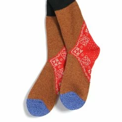 KAPITAL BANDANA | 96 Wool Heel Socks | Red