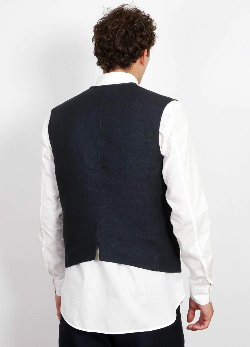 HANSEN GARMENTS BEN | Crewneck Waistcoat | 3-Tone Blue - Image 4