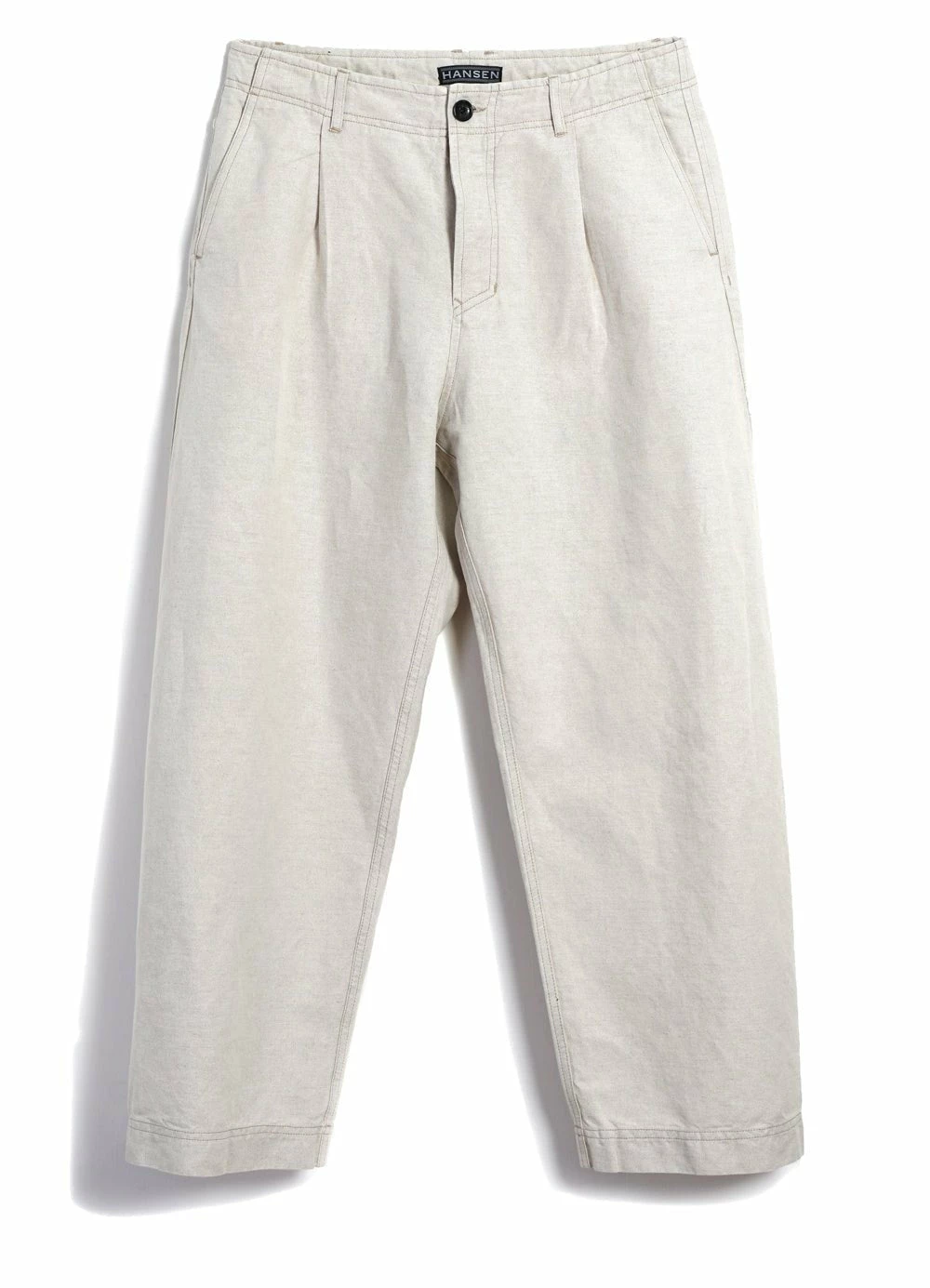 HANSEN GARMENTS BOBBY | Super Wide Pleated Trousers | Flax Nature