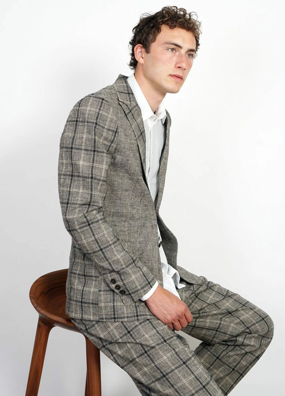 HANSEN GARMENTS CHRISTOFFER | Two Button Blazer | Mixed Check - Image 5