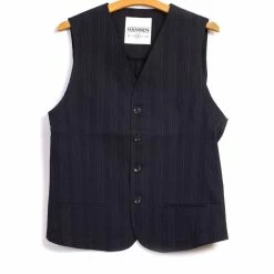 HANSEN GARMENTS DANIEL | 4-Button Waistcoat | Black Stripe
