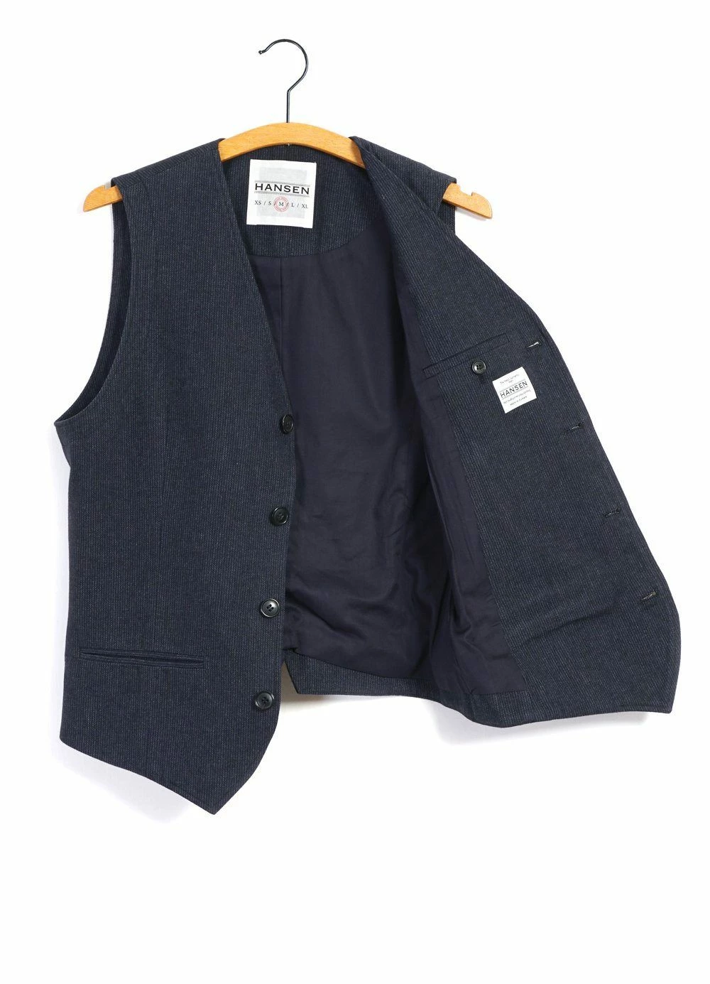 HANSEN GARMENTS DANIEL | Classic Waistcoat | Brushed Blue - Image 5