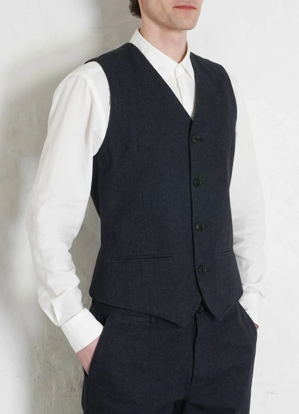 HANSEN GARMENTS DANIEL | Classic Waistcoat | Brushed Blue - Image 2