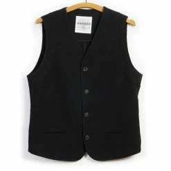 HANSEN GARMENTS DANIEL | Four Button Waistcoat | Black