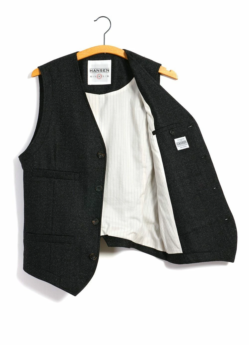 HANSEN GARMENTS DANNY | Classic Waistcoat | Black Marble - Image 5
