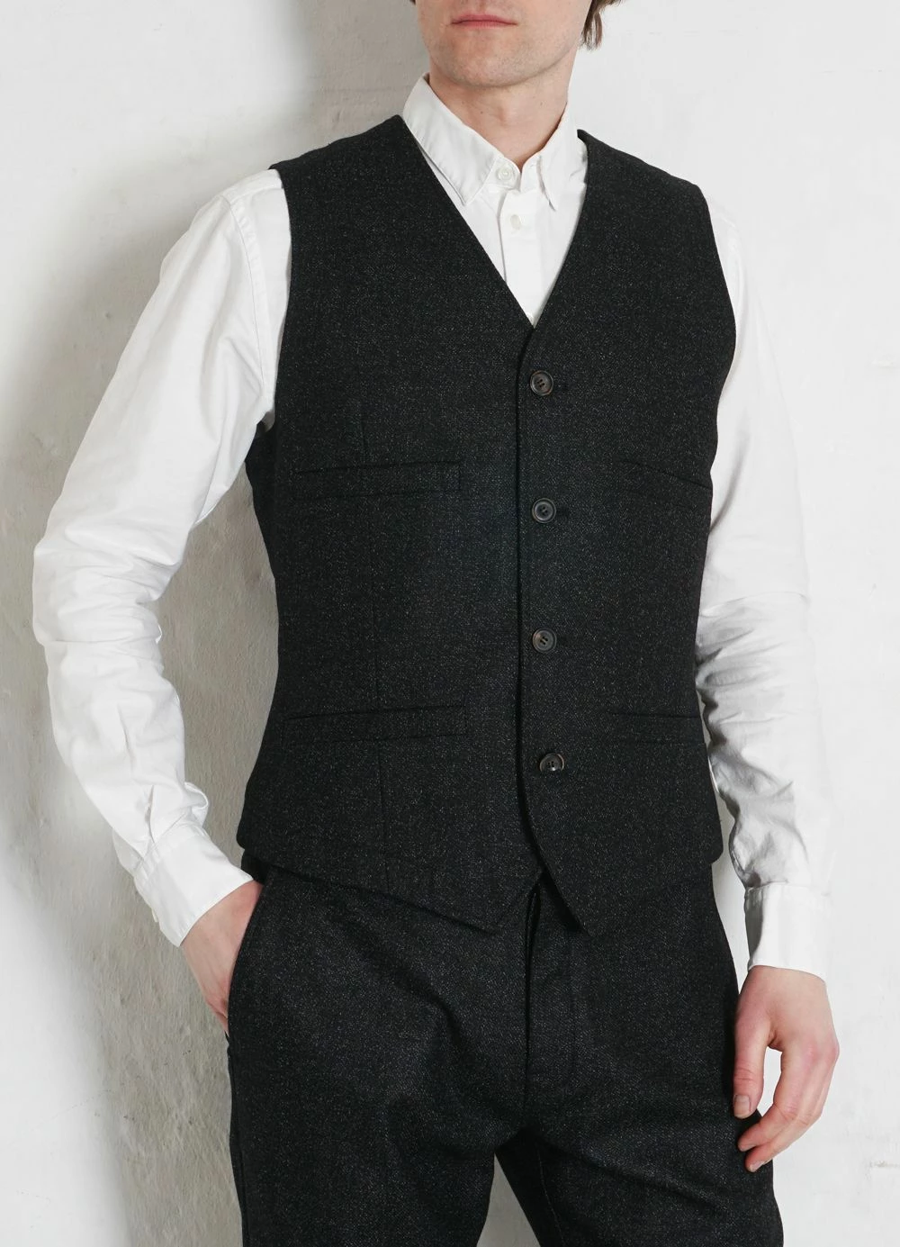 HANSEN GARMENTS DANNY | Classic Waistcoat | Black Marble - Image 2