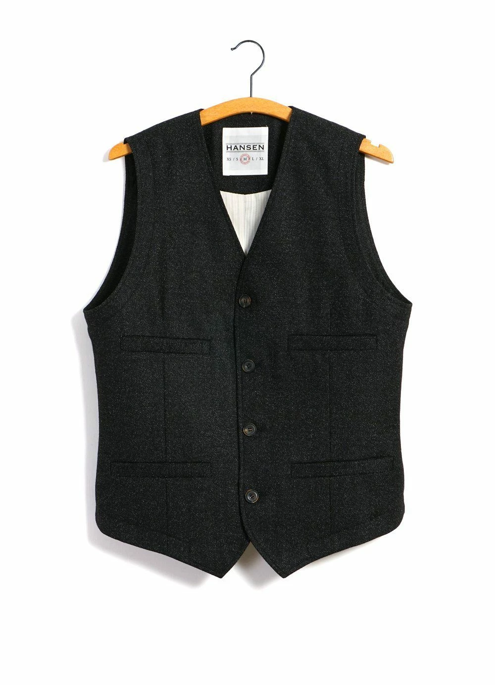HANSEN GARMENTS DANNY | Classic Waistcoat | Black Marble