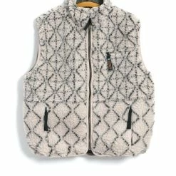 KAPITAL DO-GI SASHIKO | Boa Fleece Reversible Vest | Ecru