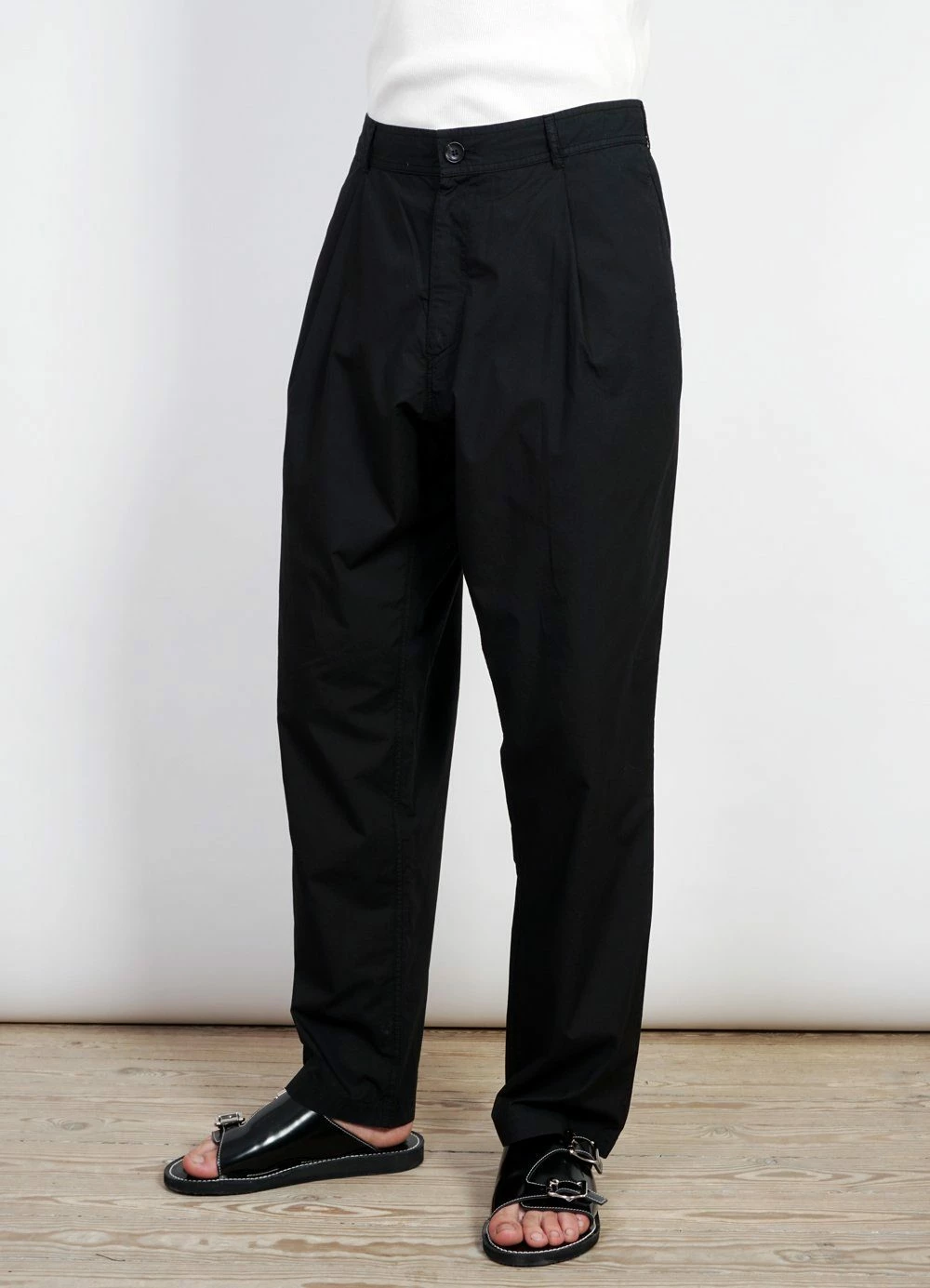 HANSEN GARMENTS EIGIL | Light Wide Cut Summer Trousers | Black - Image 3