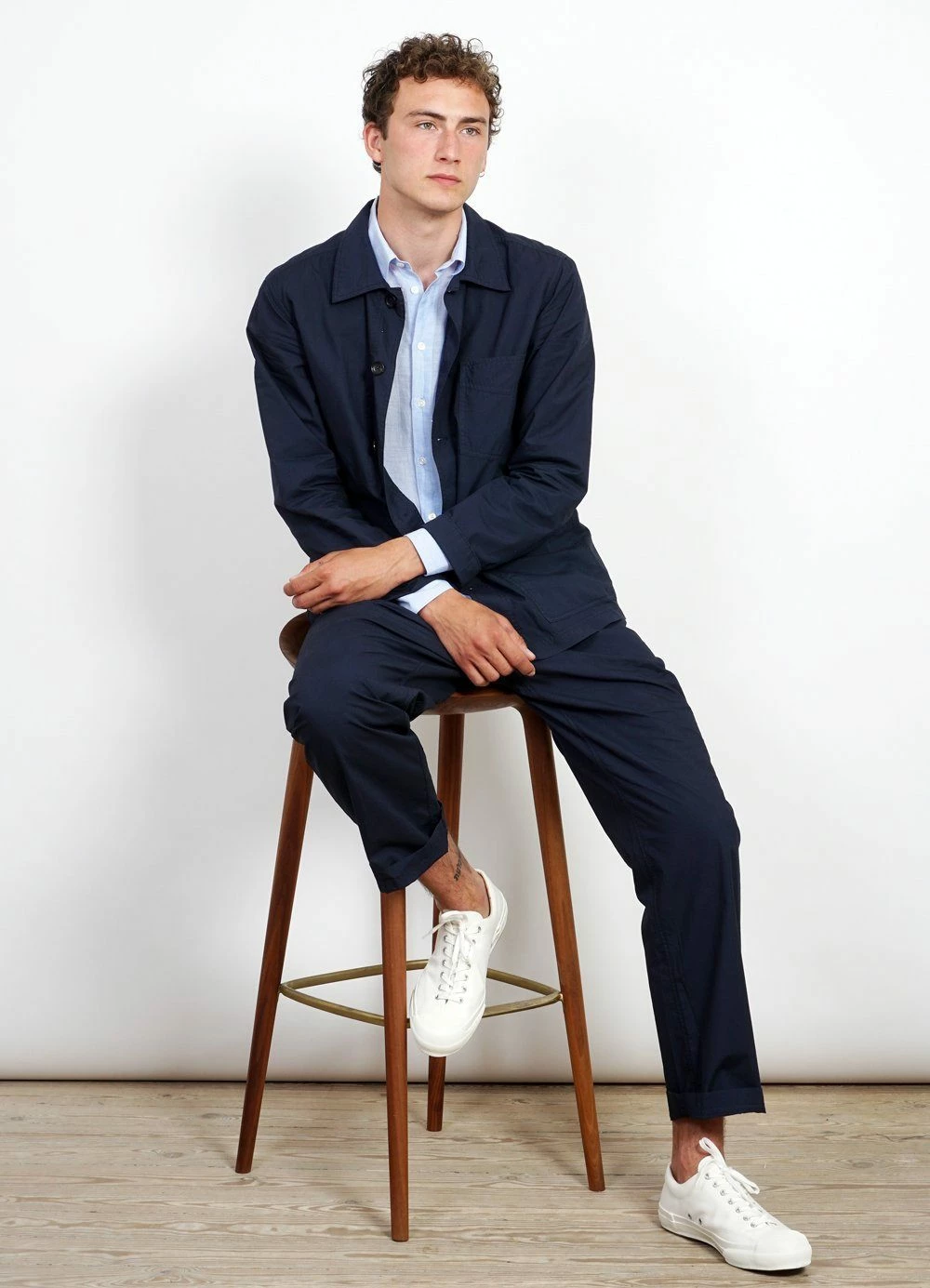 HANSEN GARMENTS EIGIL | Light Wide Cut Summer Trousers | Navy - Image 6