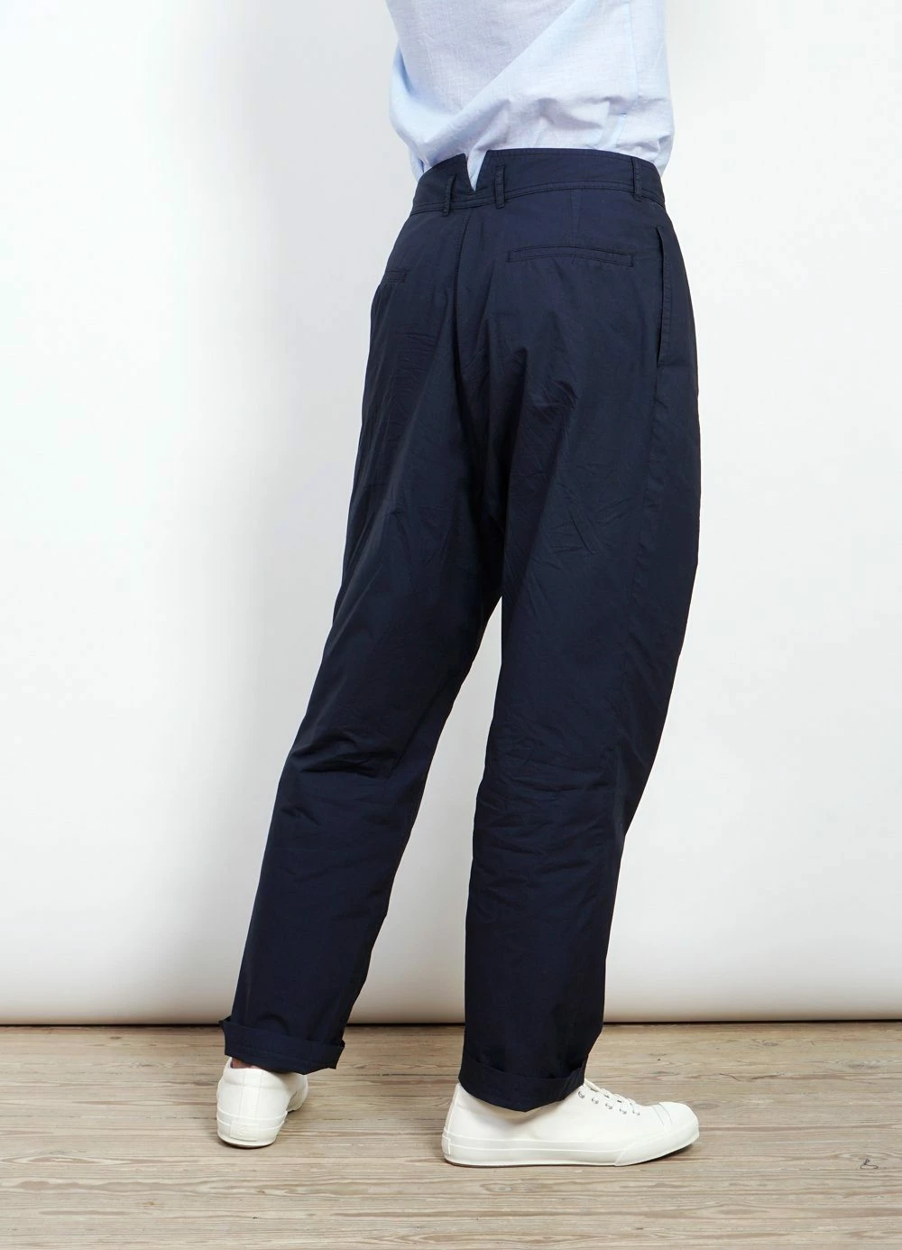 HANSEN GARMENTS EIGIL | Light Wide Cut Summer Trousers | Navy - Image 5