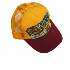 KAPITAL FREE WHEELIN | Trucker Cap | Gold/Burgundy