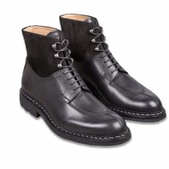 Heschung GINKGO | Leather Boot With Suede Collar | Black