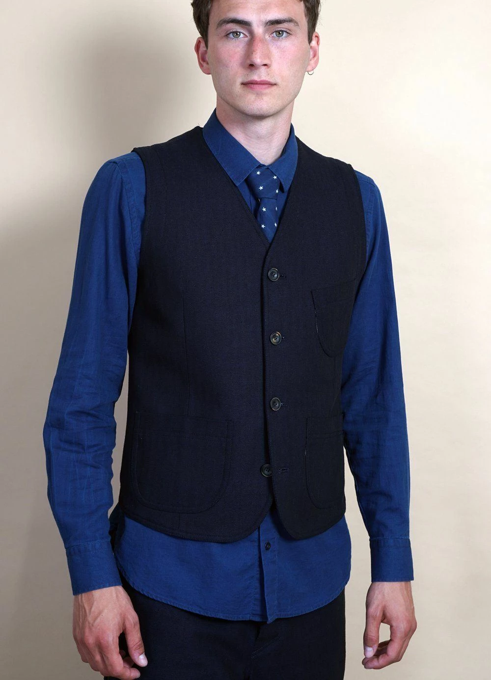 HANSEN GARMENTS HARALD | Casual Waistcoat | Indigo - Image 4