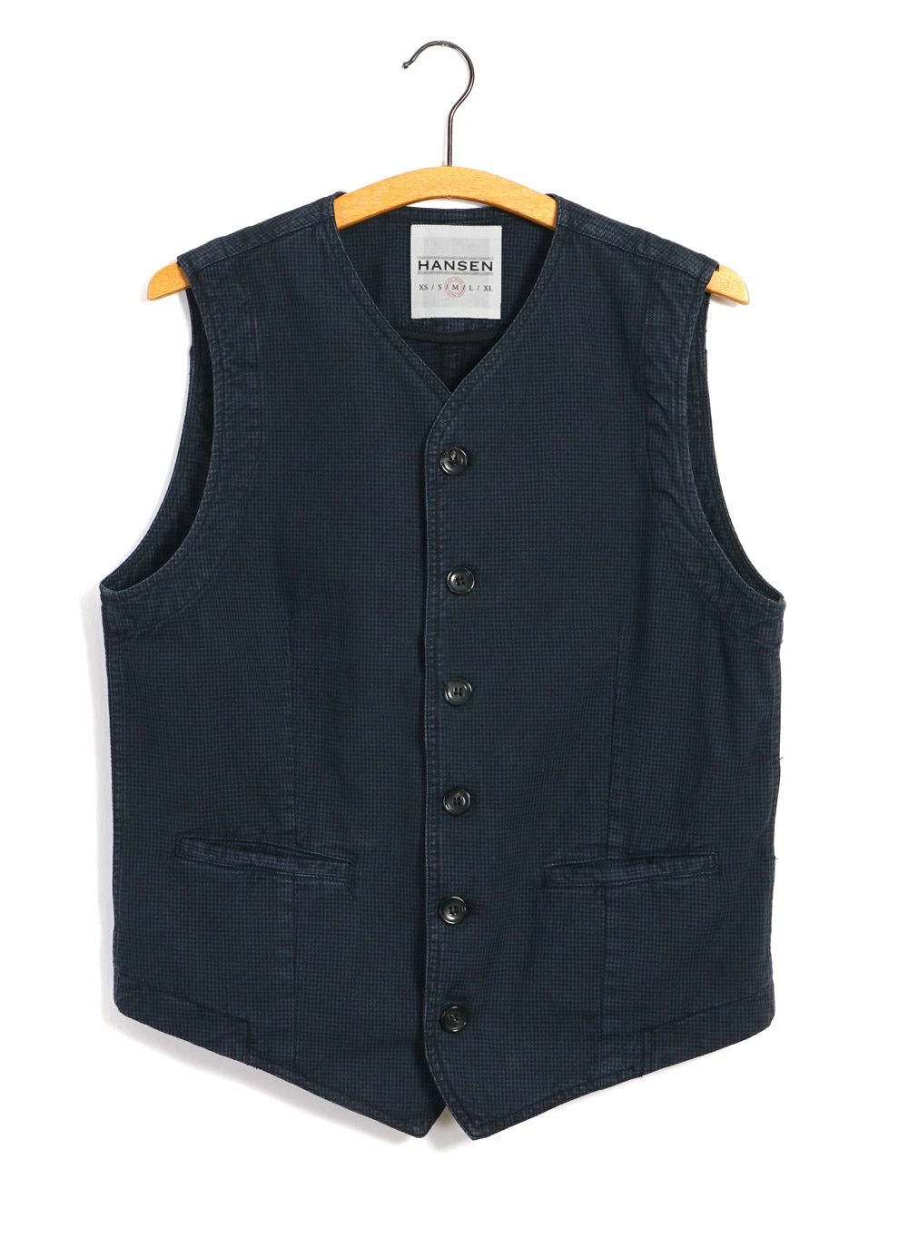 HANSEN GARMENTS KAJ | Casual Waistcoat | Black Navy