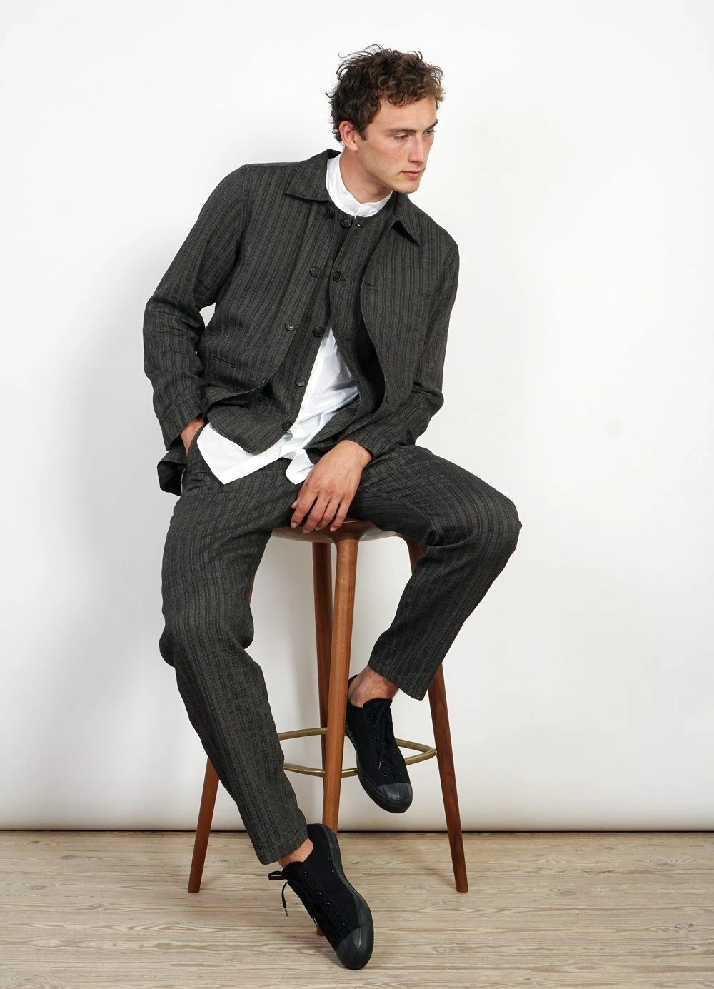 HANSEN GARMENTS KEN | Wide Cut Trousers| Taupe Stripes - Image 5
