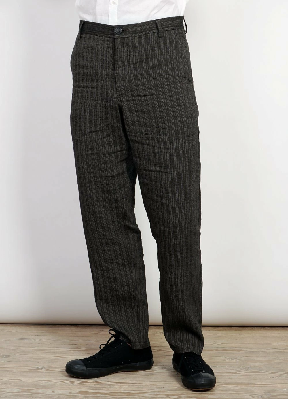 HANSEN GARMENTS KEN | Wide Cut Trousers| Taupe Stripes - Image 2