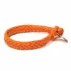 Chamula Leather Bracelet | Wide Flat Weave | Orange 1