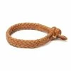 Chamula Leather Bracelet | Wide Flat Weave | Tan 1