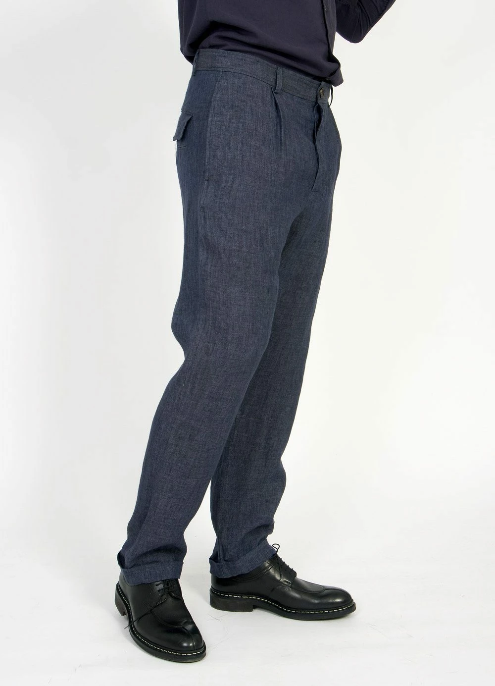HANSEN GARMENTS MADS | Loose Fit Trousers | Blue Delave - Image 5
