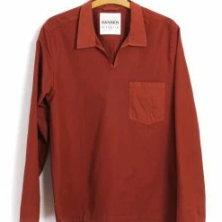 HANSEN GARMENTS MARIUS | Casual Pull On Shirt | Terracotta
