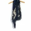 KAPITAL PERSIMMON | Large Bandana Fringe Stole | Navy