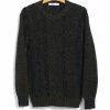 INIS MEÁIN PLATED BEACH SWEATER | Pima Cotton Knitwear | Brown/Navy