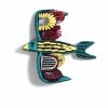 KAPITAL SWALLOW | 3D Embroidered Pin Badge | Turquoise