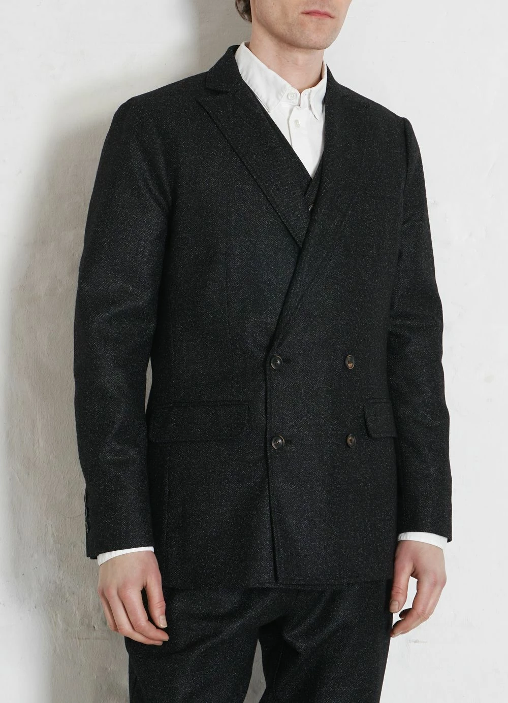 HANSEN GARMENTS WALTER | Classic Double Breasted Blazer | Black Marble - Image 4