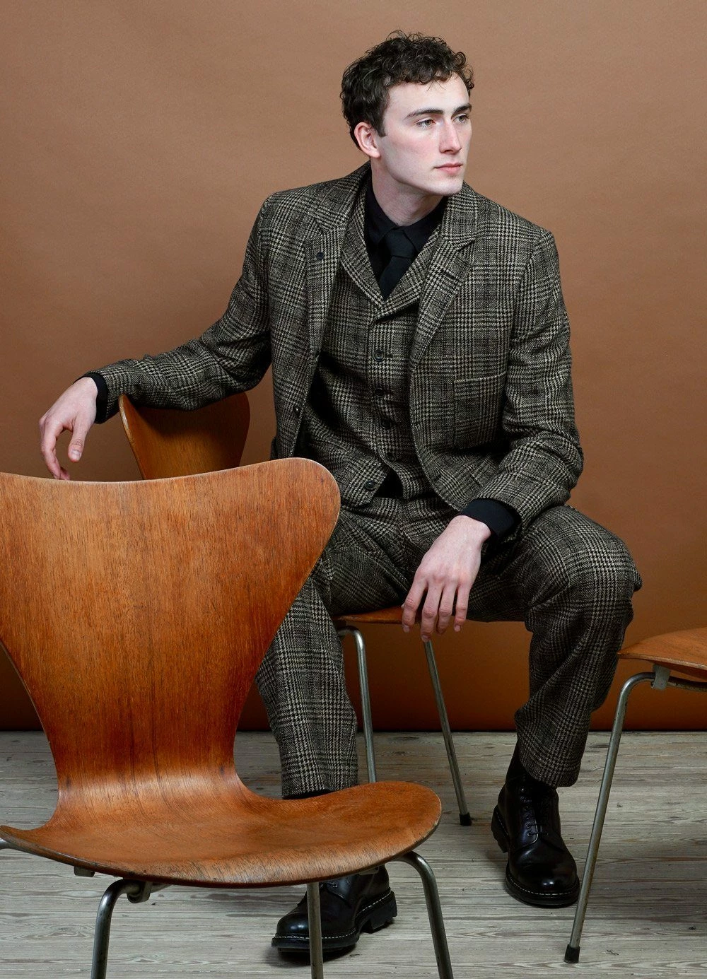 HANSEN GARMENTS WILLIAM | Lapel Waistcoat | Checkered - Image 4